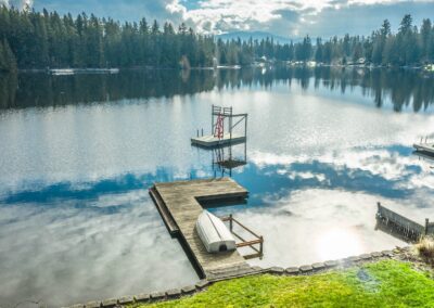brown wooden dock on lake during daytime